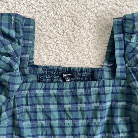 Madewell Plaid Puff Sleeve Crop Top - XS - Picture 3 of 3
